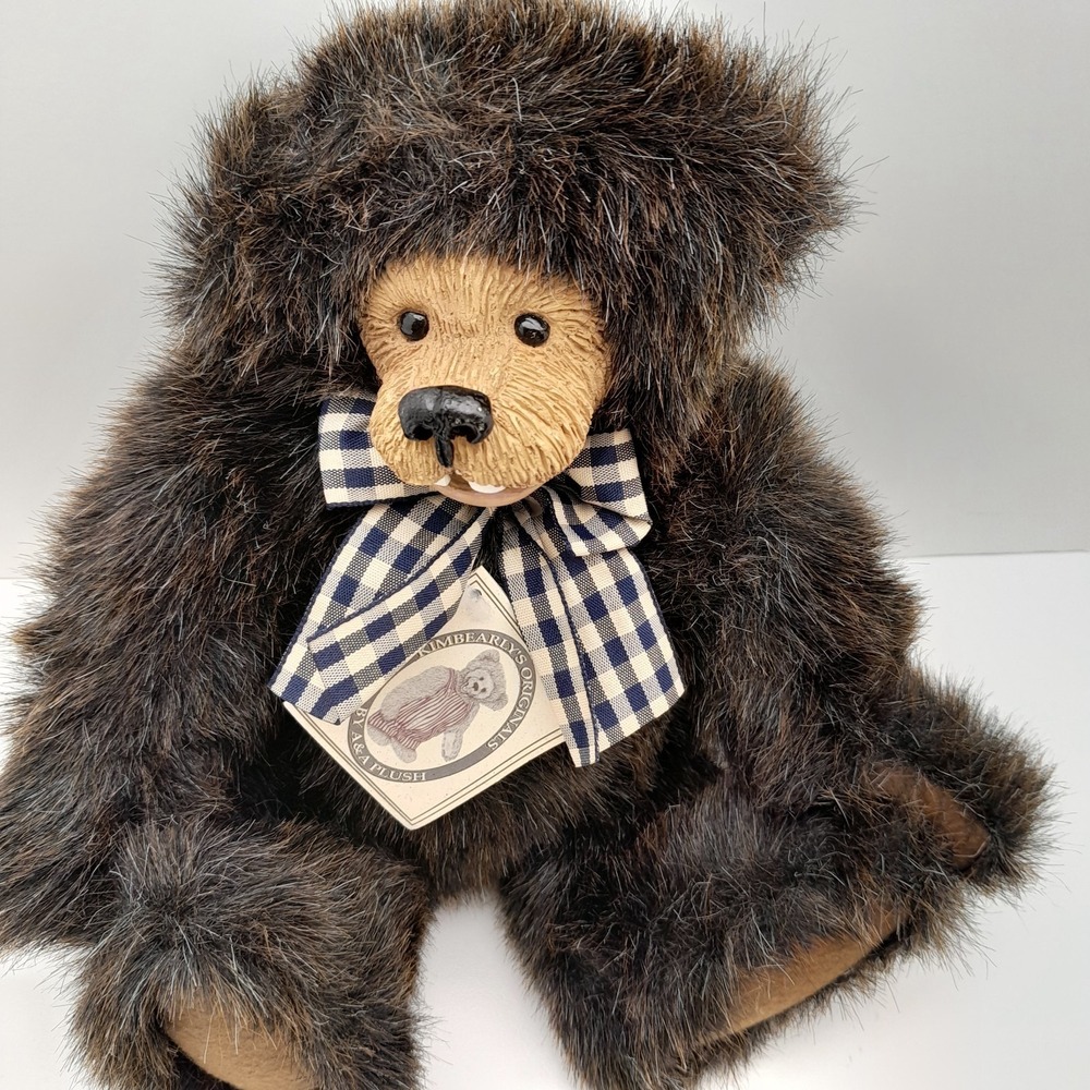Kimbearly's Original Bear "Joey" 12"‎ Jointed Plush w/ Resin Face & Bow #1E/1812 - Picture 11 of 12